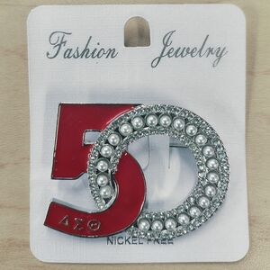Red and Silver Fashion Brooch